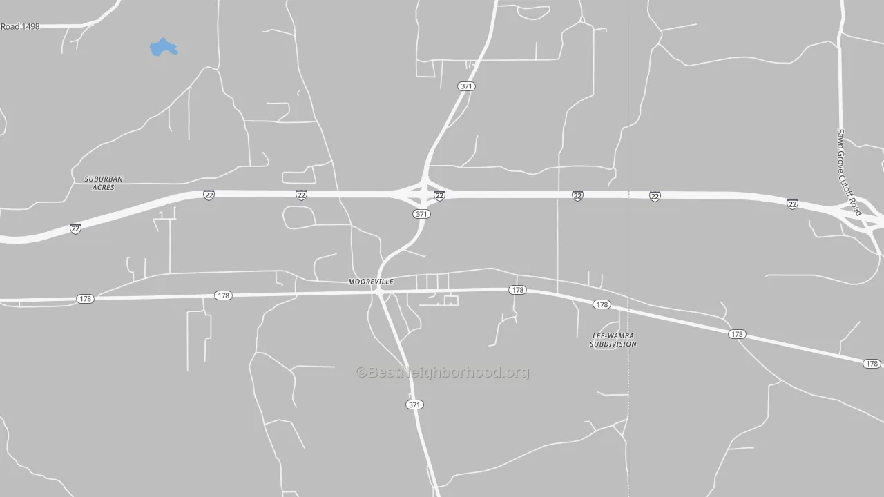 Transit Grade map of Mooresville, MS