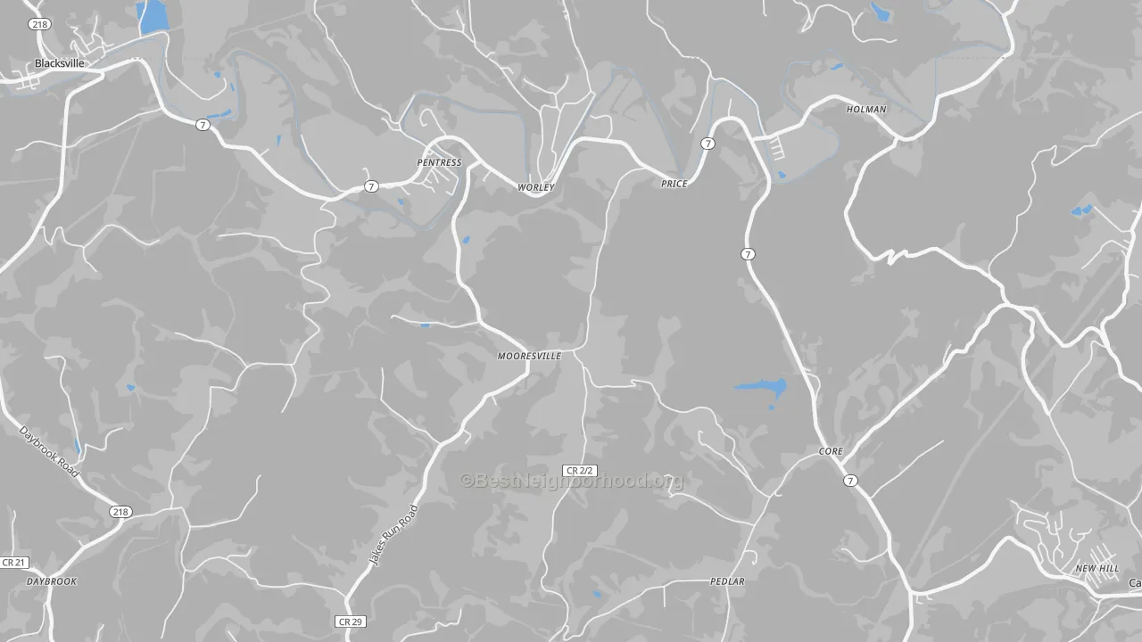 Transit Grade map of Mooresville, WV