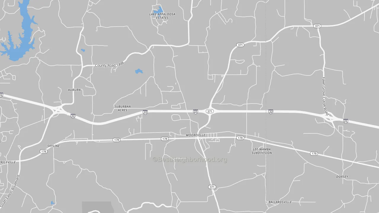 Transit Grade map of Mooreville, MS