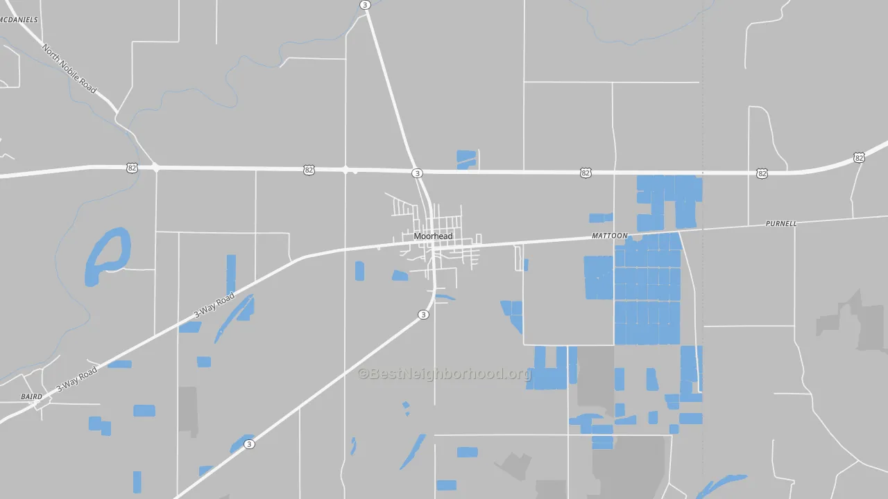 Transit Grade map of Moorhead, MS