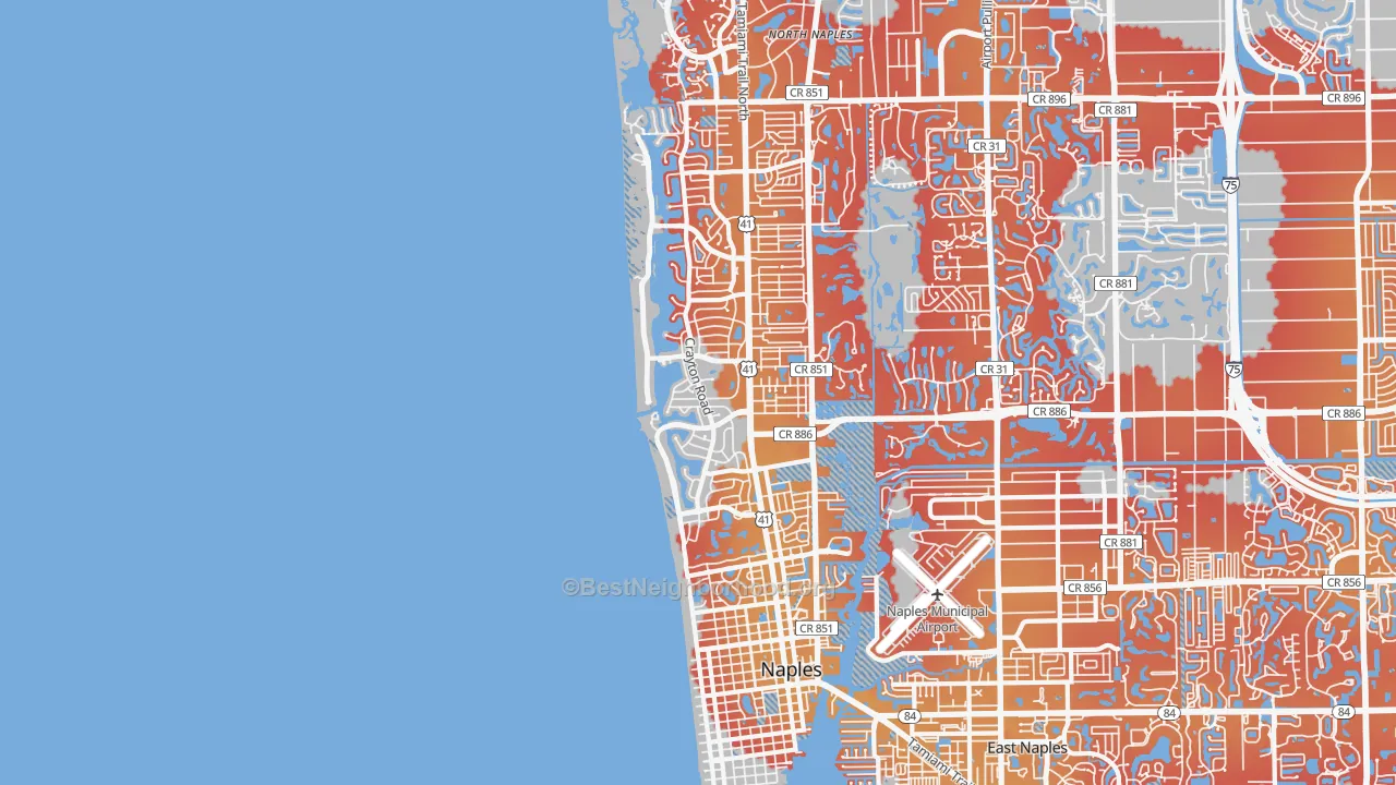 Transit Grade map of Moorings-Coquina Sands, Naples, FL