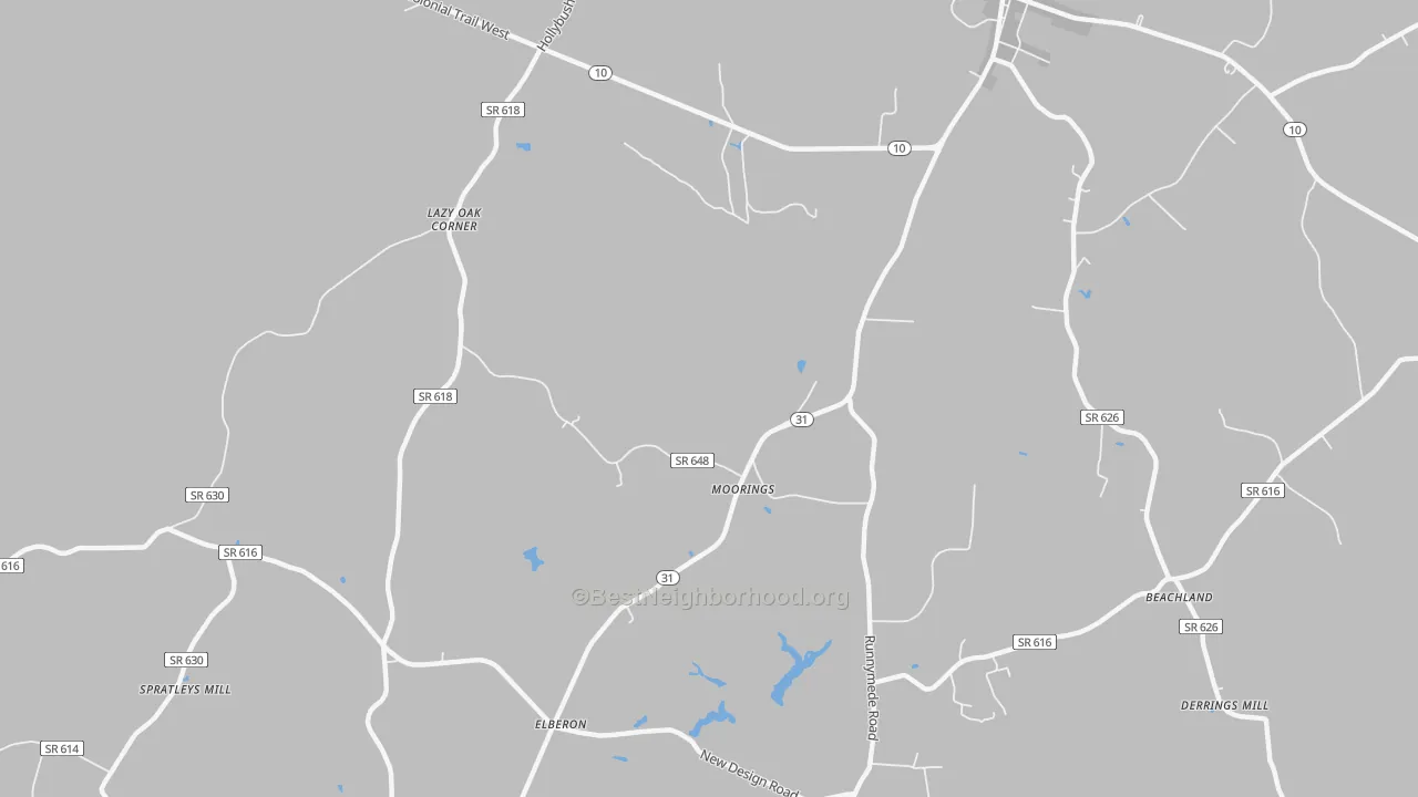 Transit Grade map of Moorings, VA
