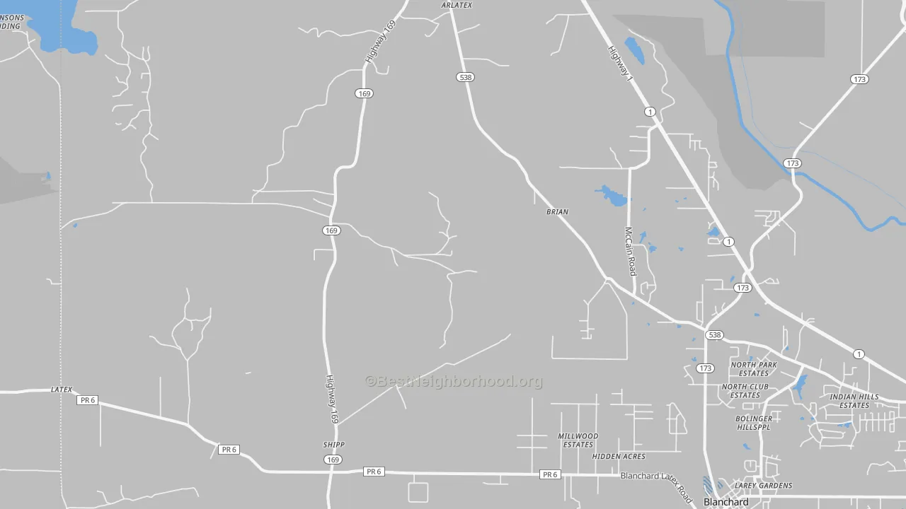 Transit Grade map of Mooringsport, LA