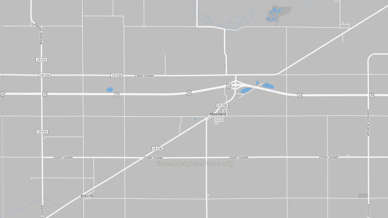 Transit Grade map of Moorland, IA