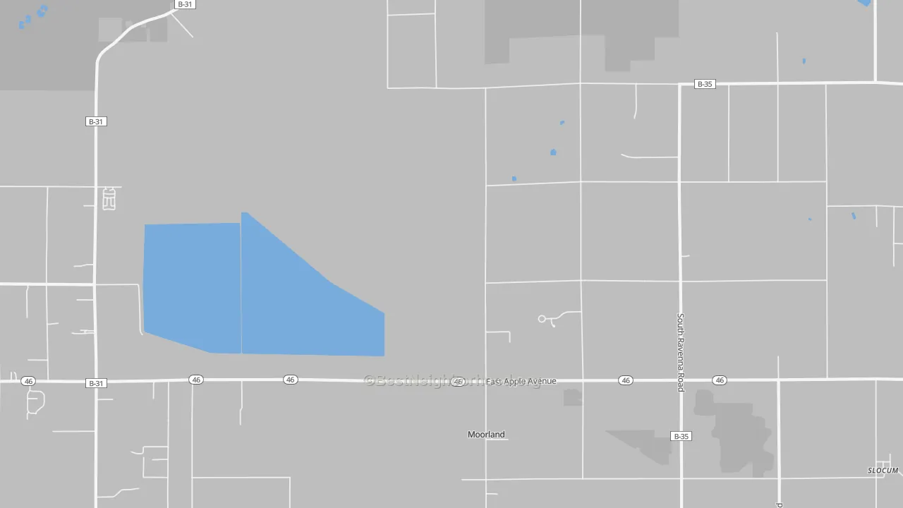Transit Grade map of Moorland, MI