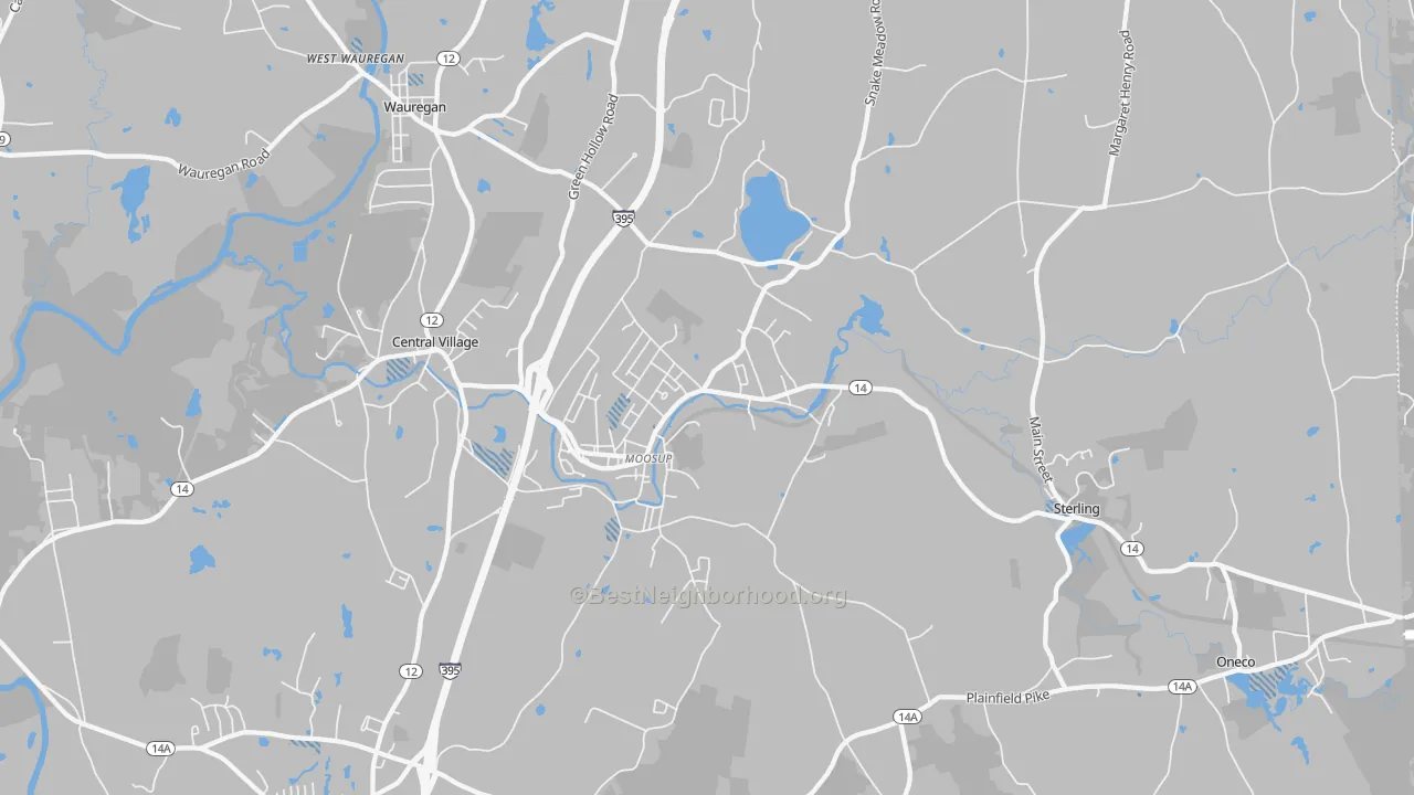 Transit Grade map of Moosup, CT