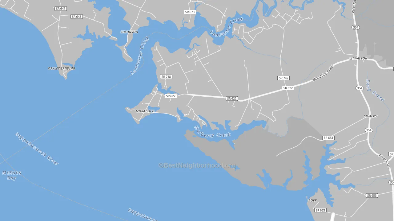 Transit Grade map of Morattico, VA