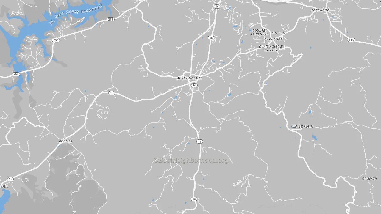 Transit Grade map of Moravian Falls, NC