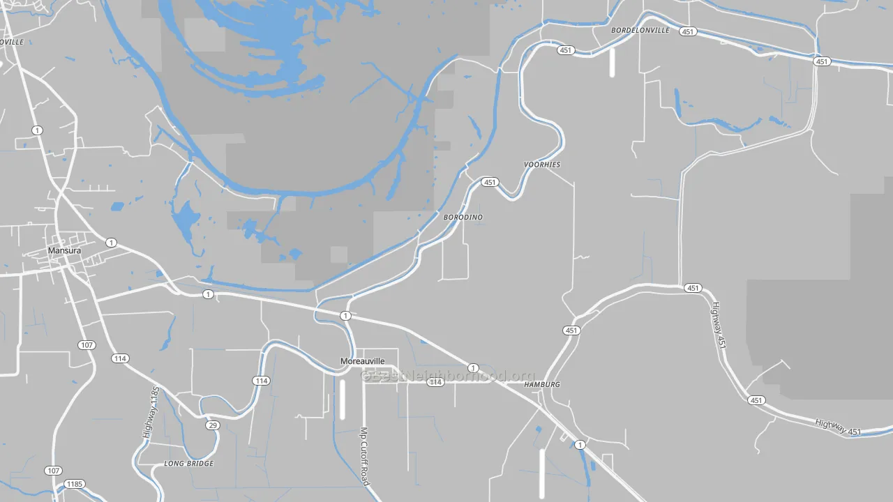 Transit Grade map of Moreauville, LA