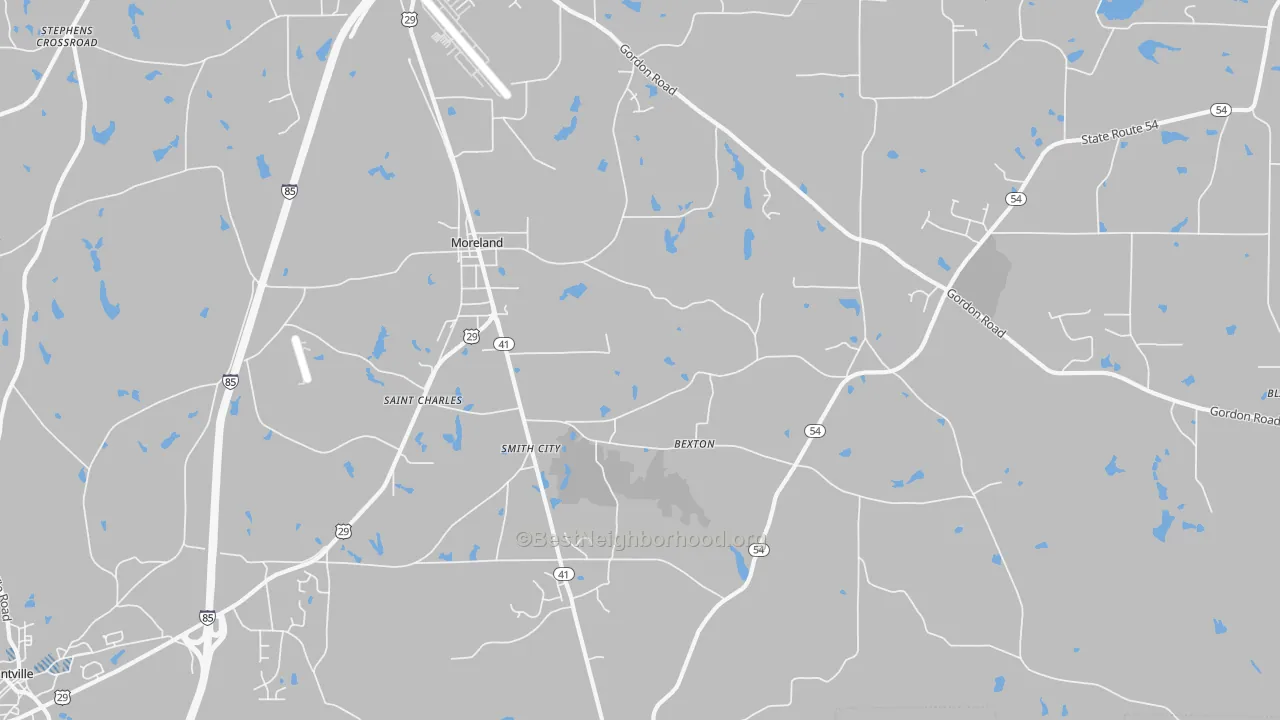 Transit Grade map of Moreland, GA