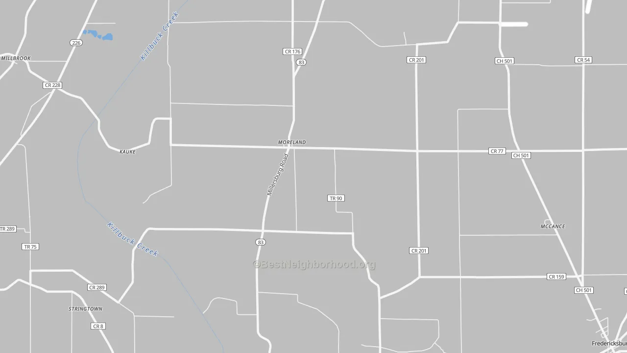 Transit Grade map of Moreland, OH