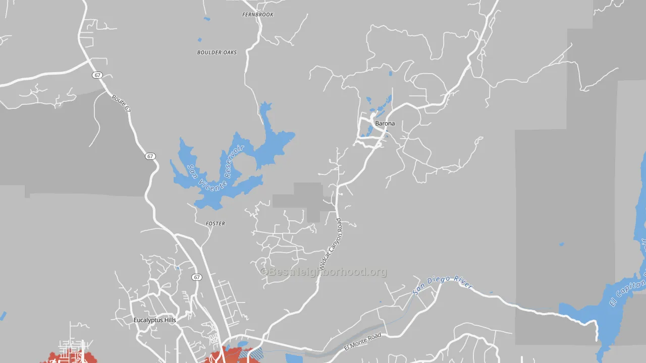 Transit Grade map of Morena, CA