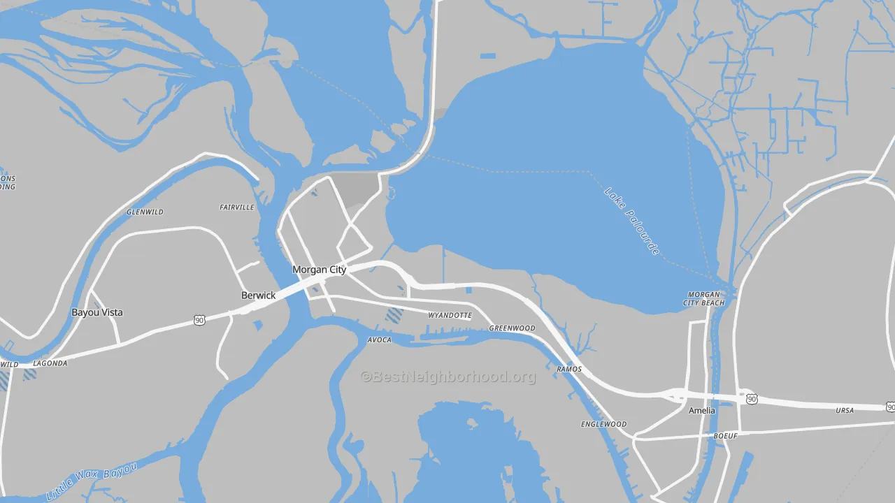 Transit Grade map of Morgan City, LA