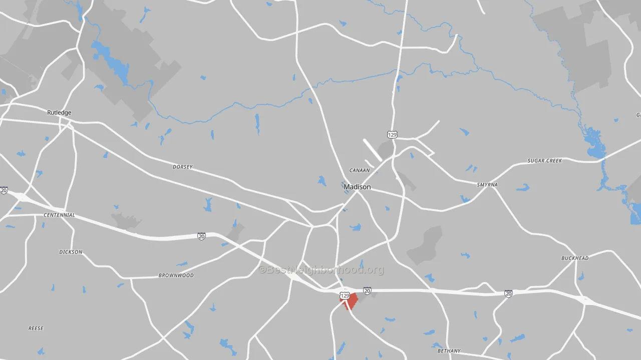 Transit Grade map of Morgan County, GA