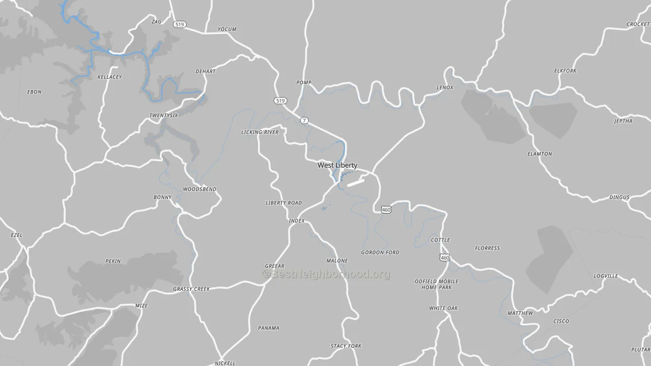 Transit Grade map of Morgan County, KY