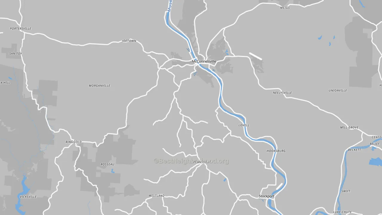 Transit Grade map of Morgan County, OH