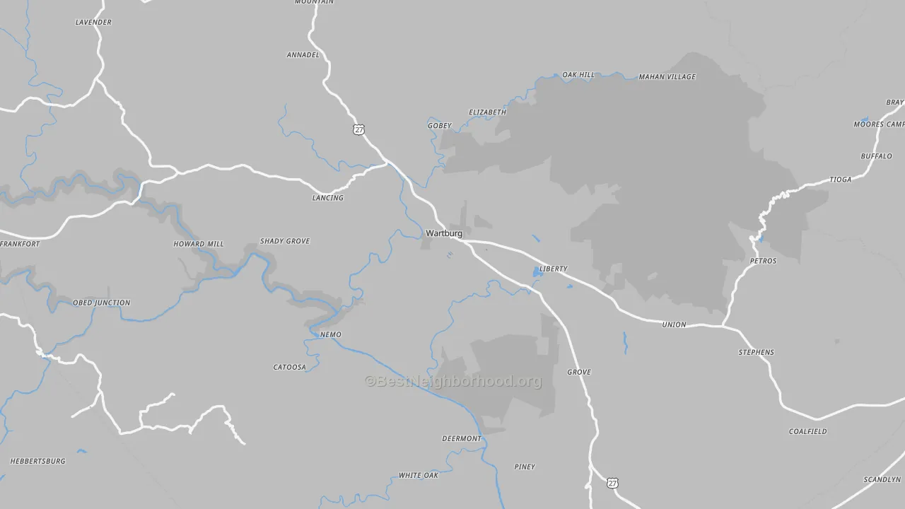 Transit Grade map of Morgan County, TN