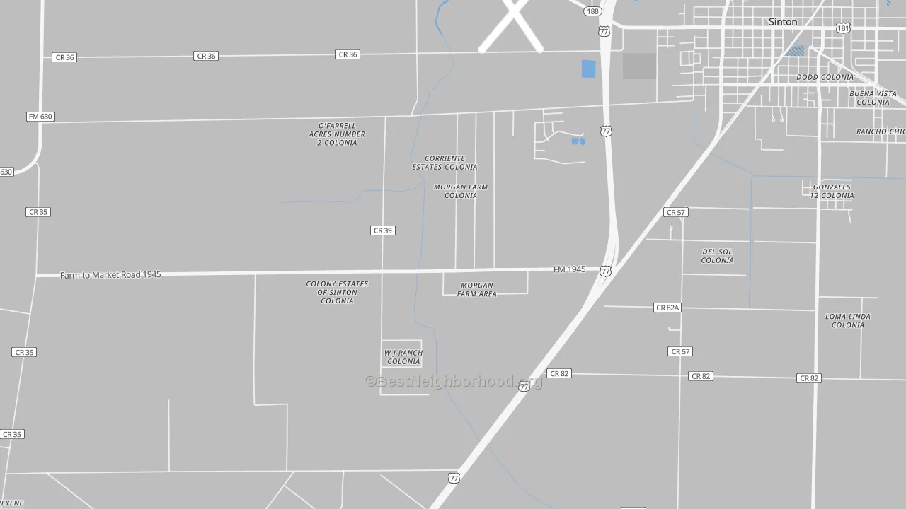 Transit Grade map of Morgan Farm, TX