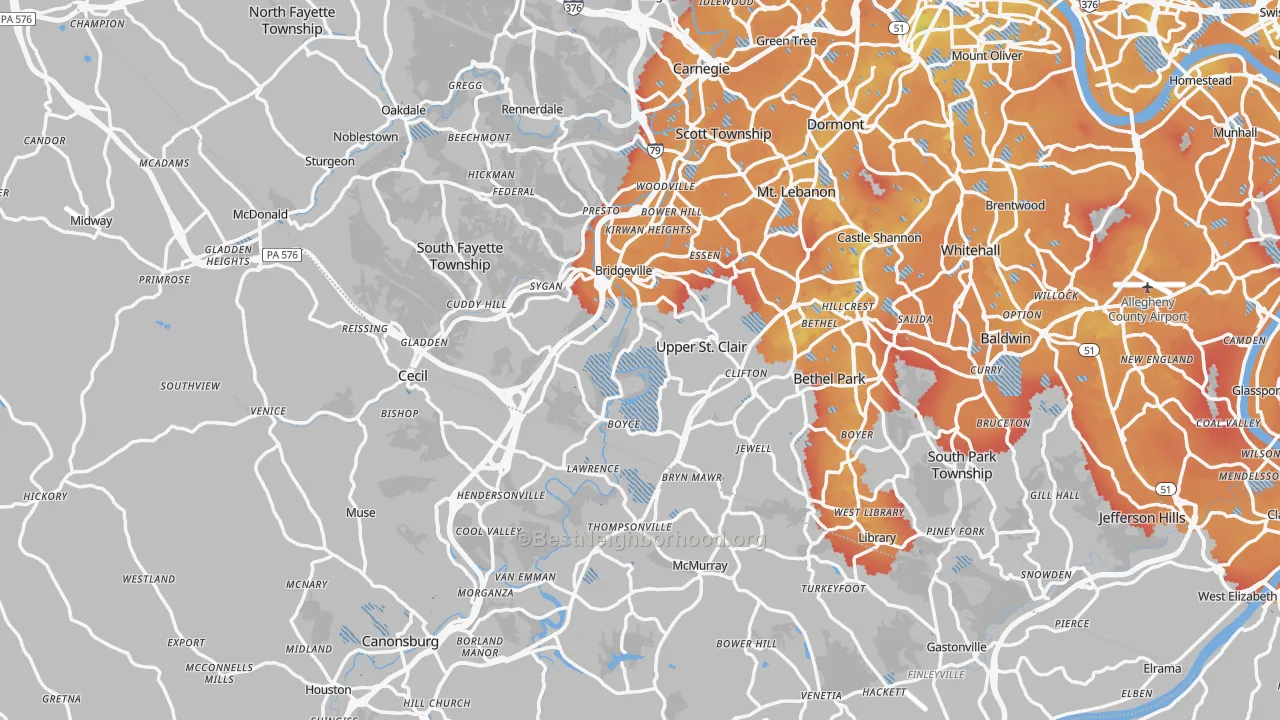 Transit Grade map of Morgan, PA