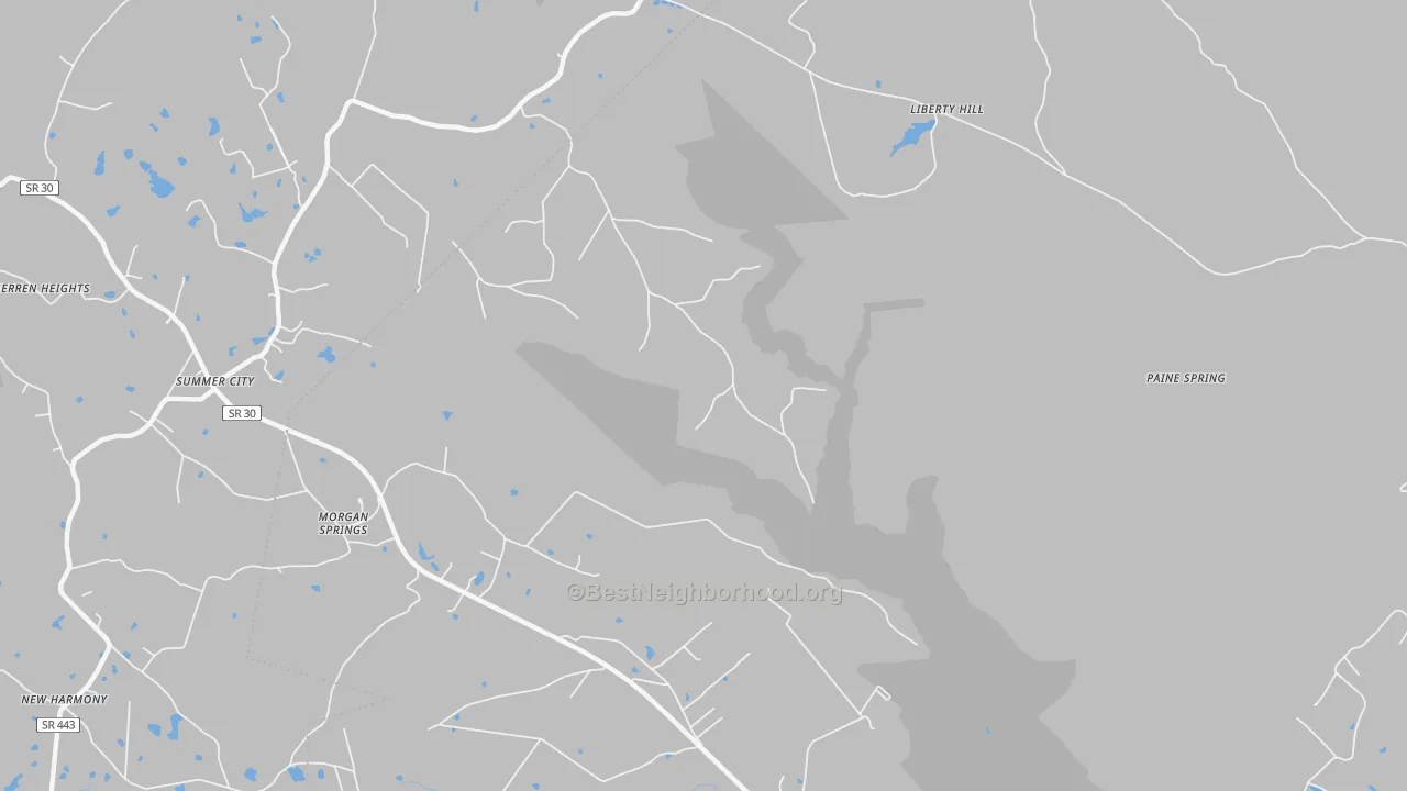 Transit Grade map of Morgan Springs, TN