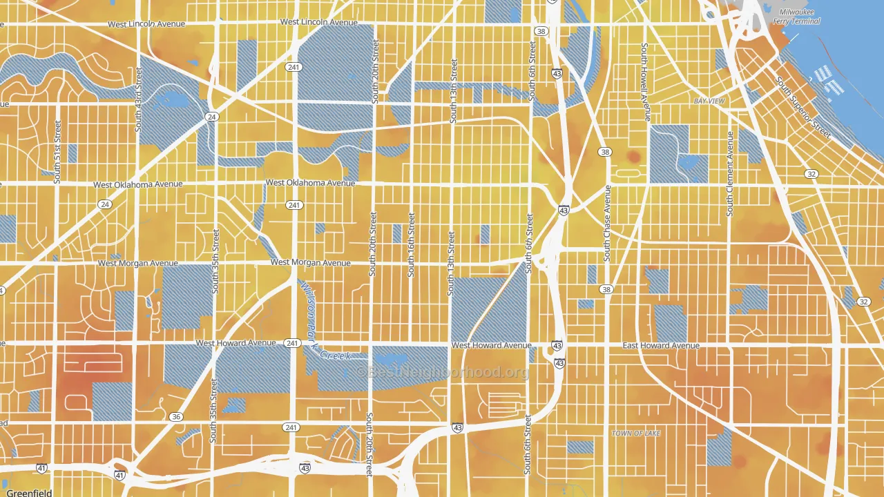 Transit Grade map of Morgandale, Milwaukee, WI