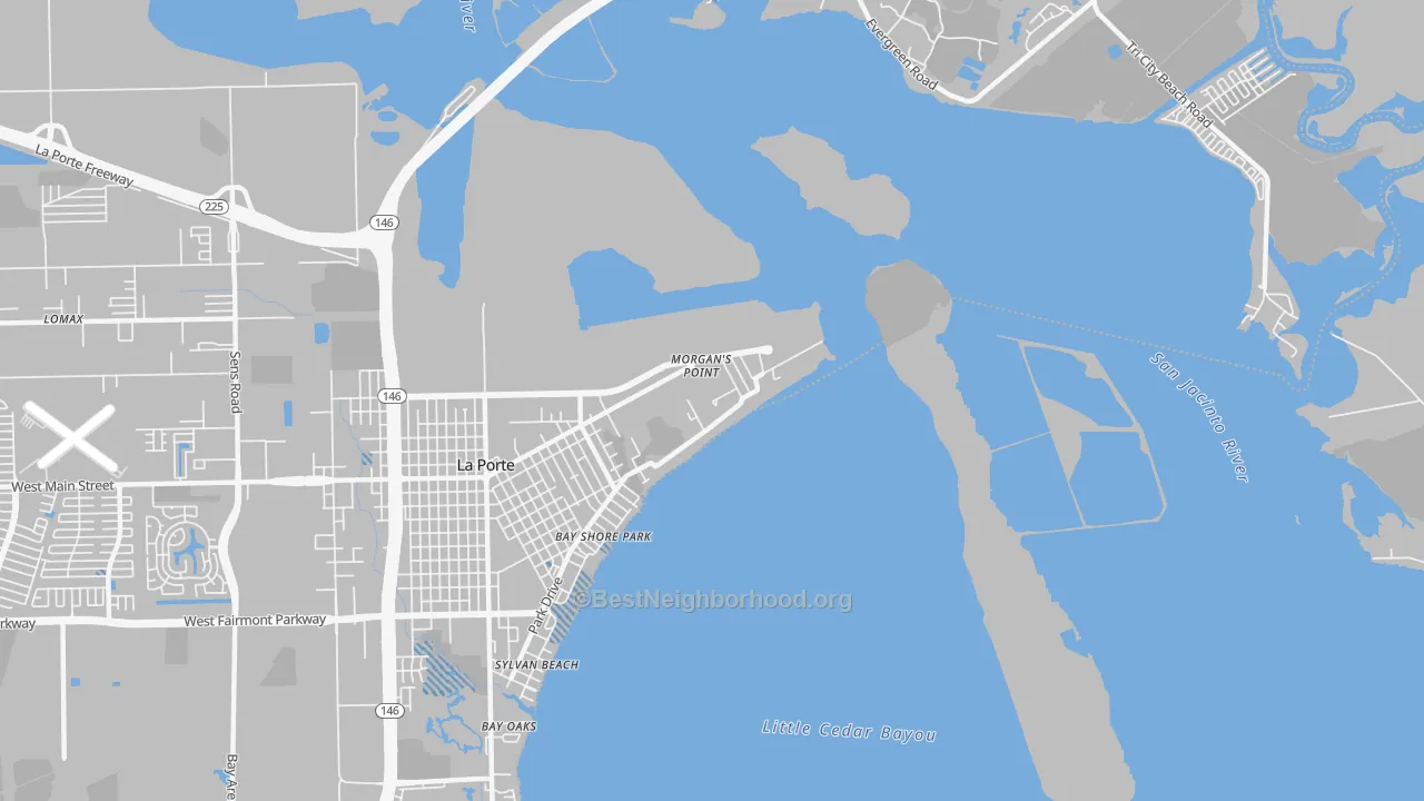 Transit Grade map of Morgans Point, TX