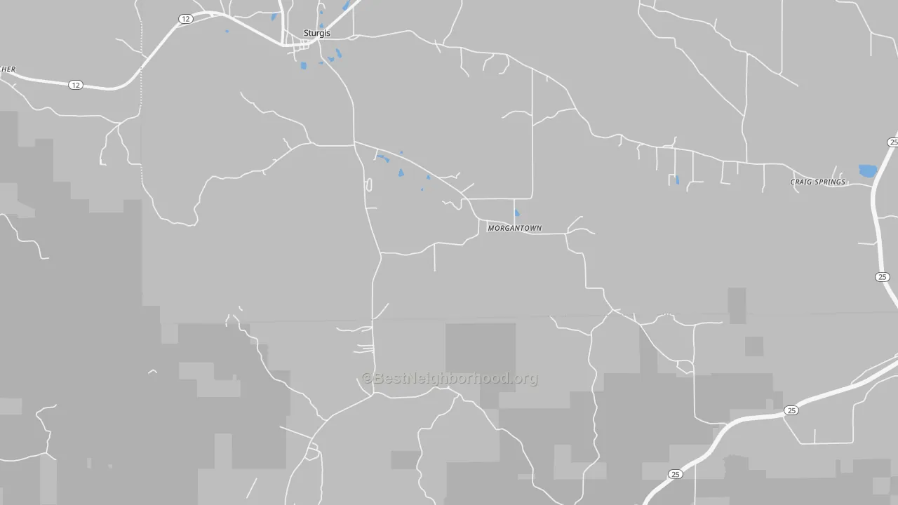 Transit Grade map of Morgantown, MS