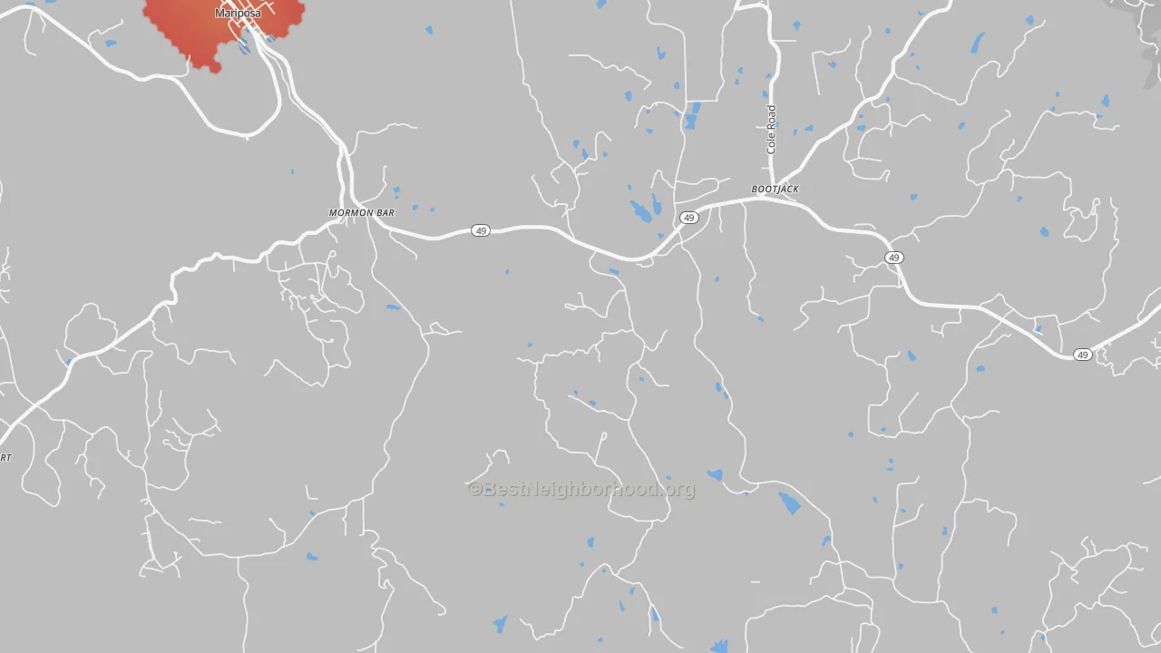 Transit Grade map of Mormon Bar, CA