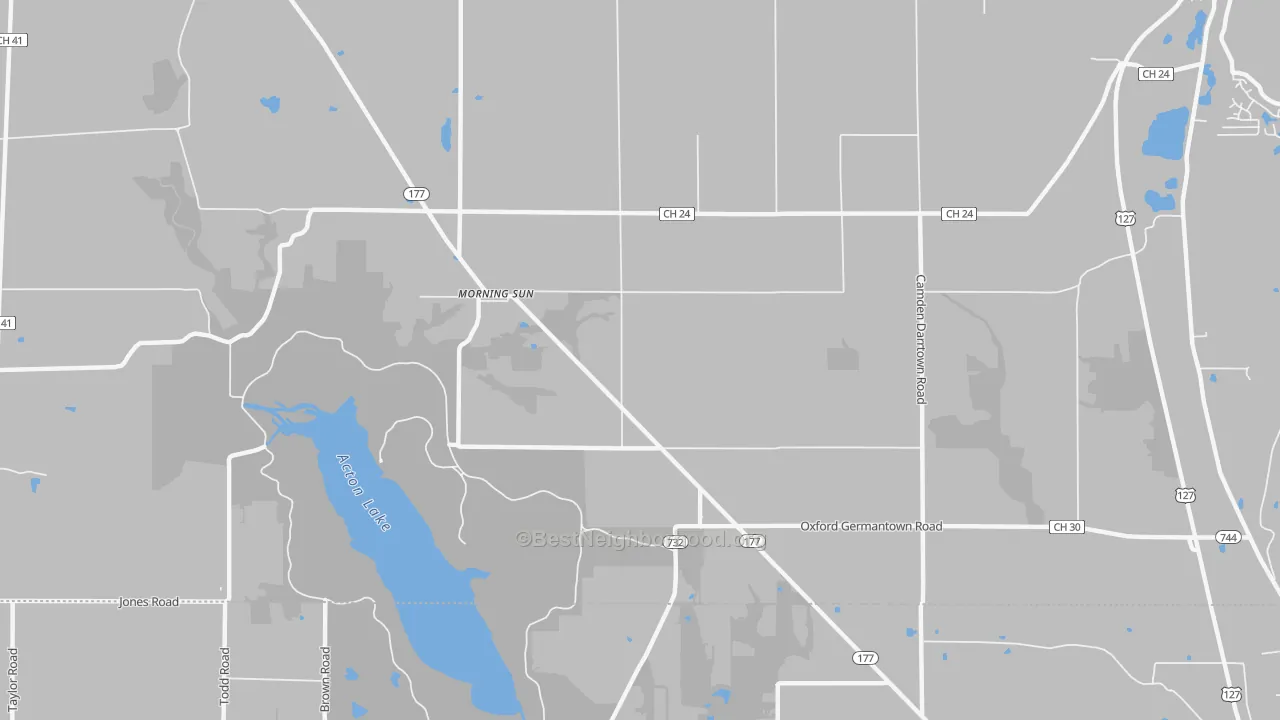 Transit Grade map of Morning Sun, OH