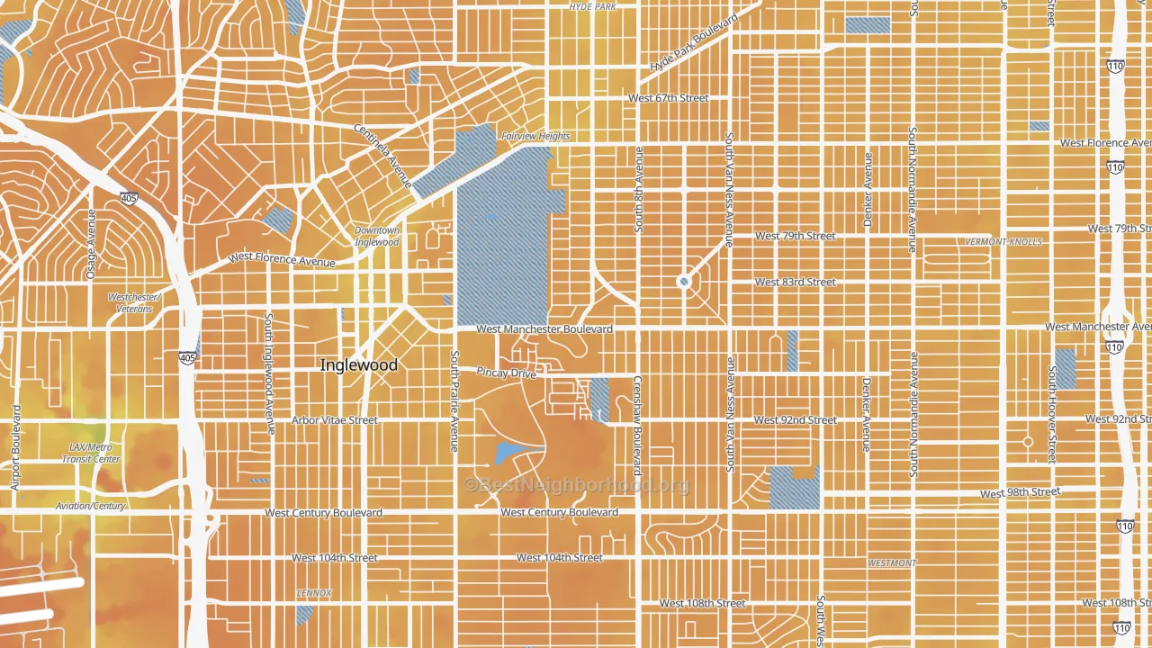 Transit Grade map of Morningside Park, Inglewood, CA