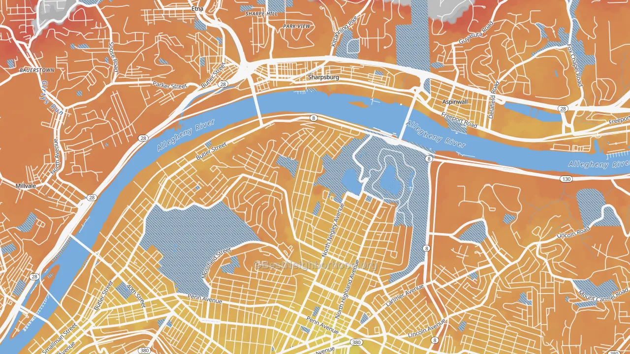 Transit Grade map of Morningside, Pittsburgh, PA