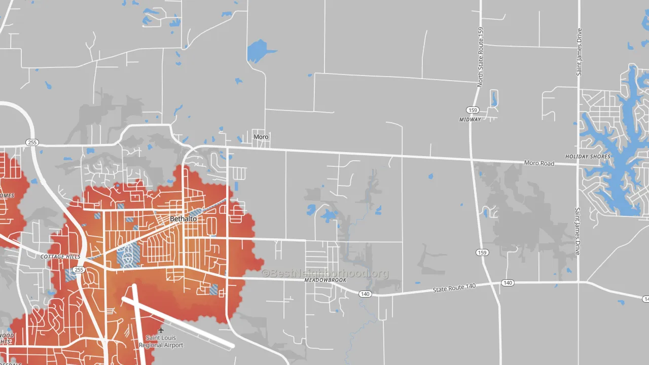 Transit Grade map of Moro, IL