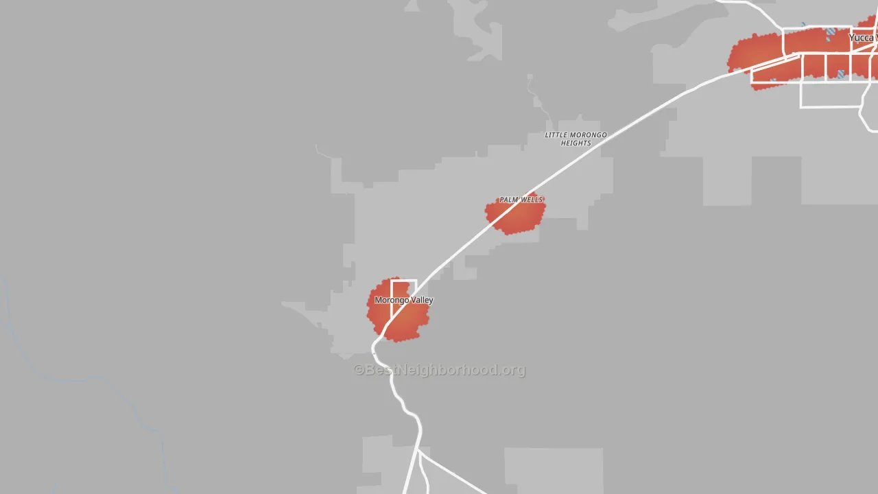 Transit Grade map of Morongo Valley, CA