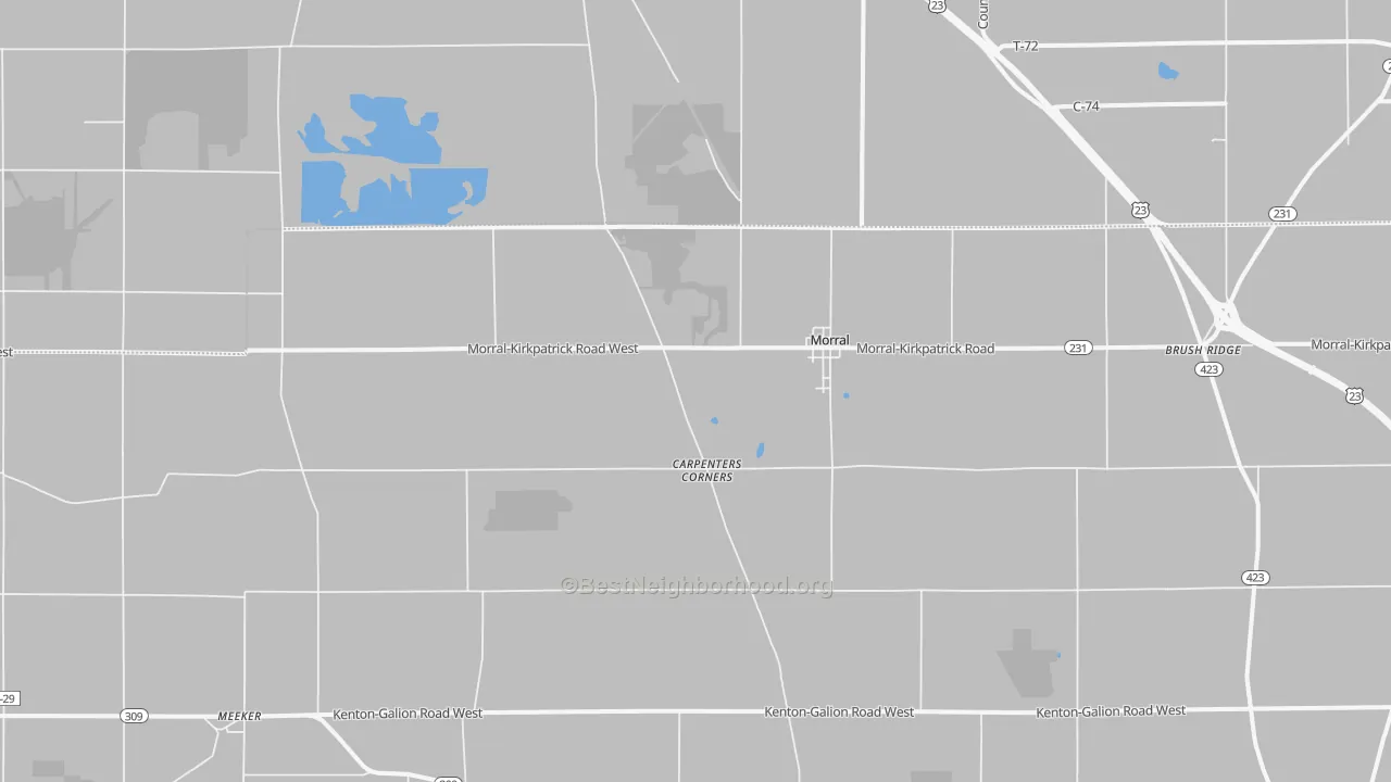 Transit Grade map of Morral, OH