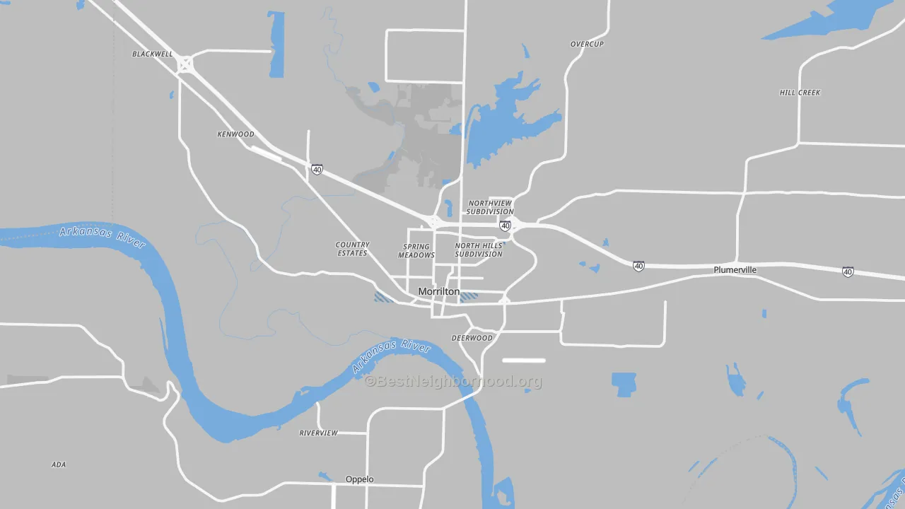 Transit Grade map of Morrilton, AR