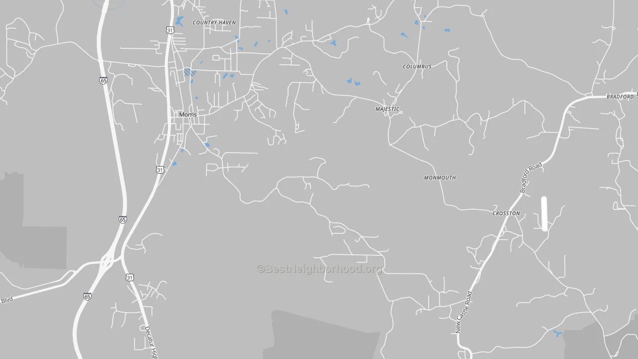 Transit Grade map of Morris, AL