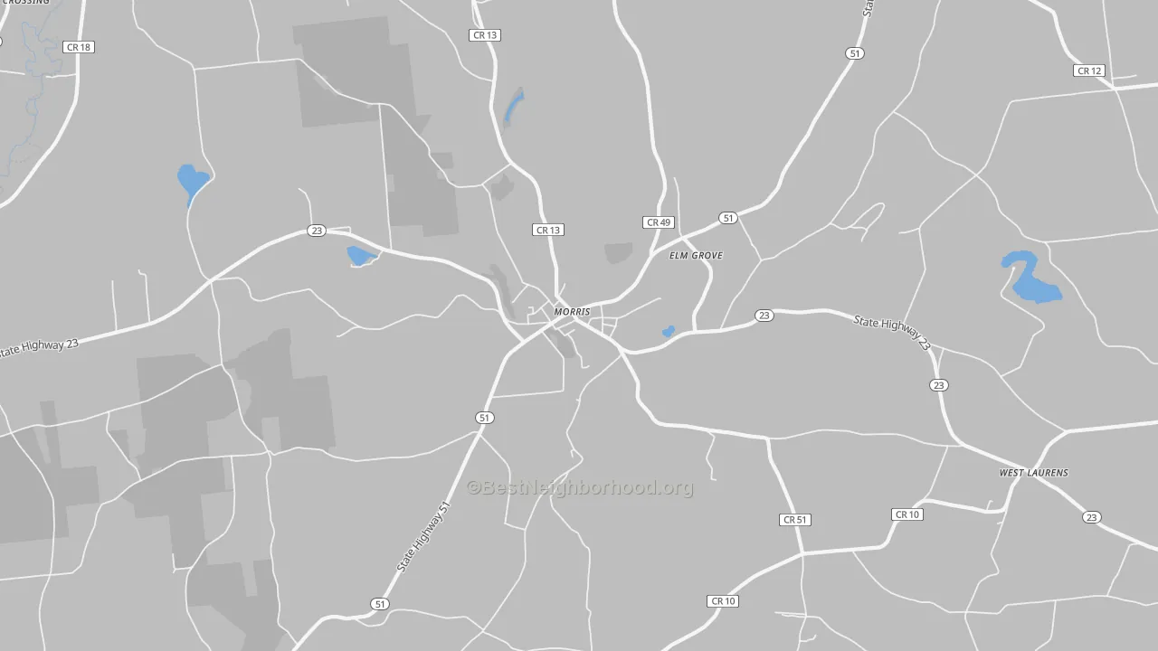 Transit Grade map of Morris, NY
