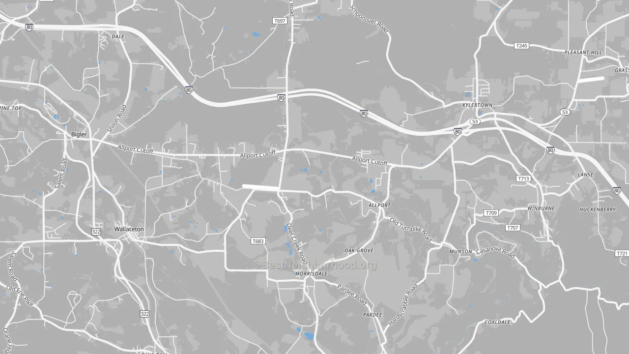 Transit Grade map of Morrisdale, PA
