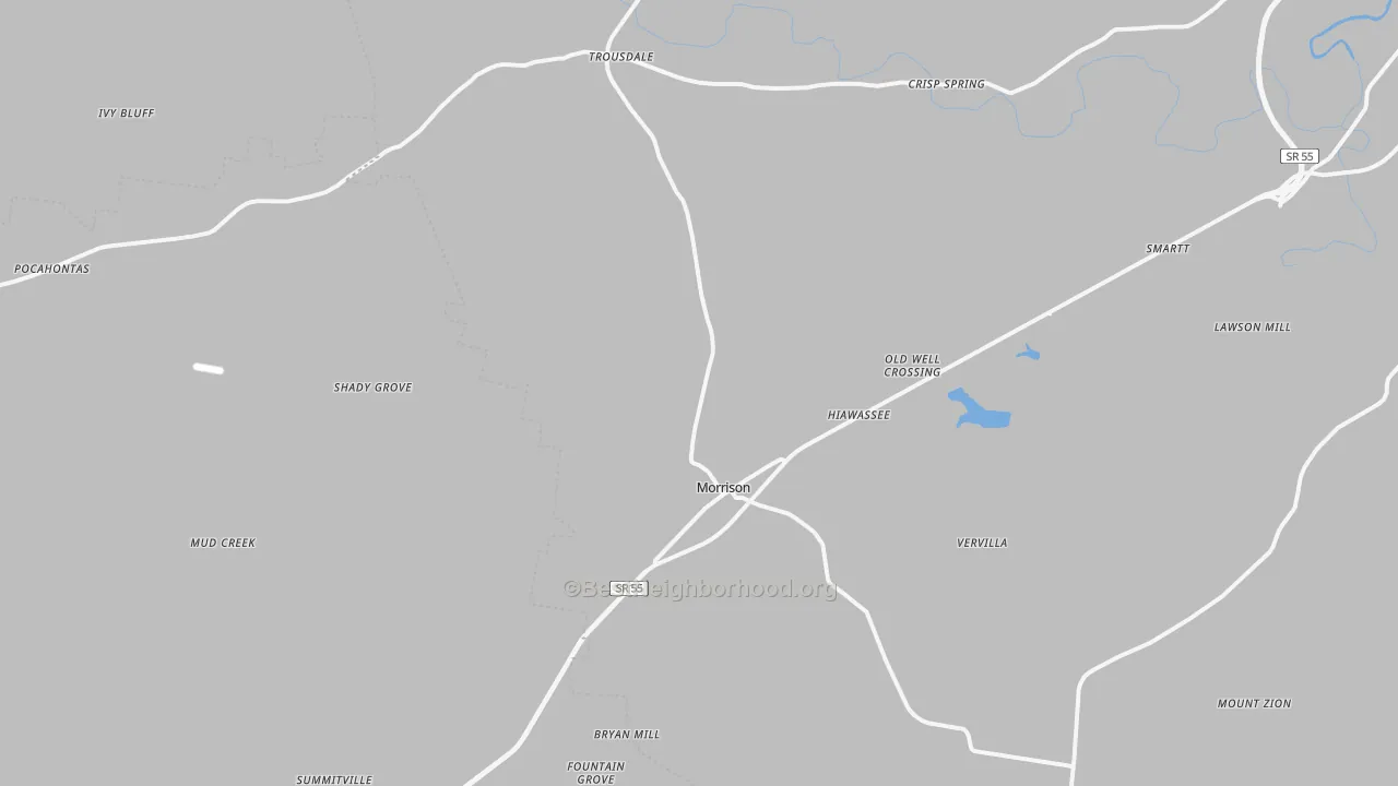 Transit Grade map of Morrison, TN