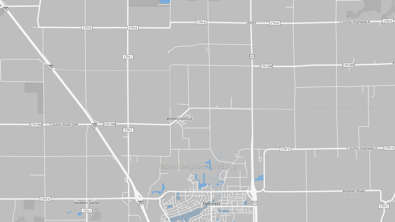 Transit Grade map of Morrisonville, WI