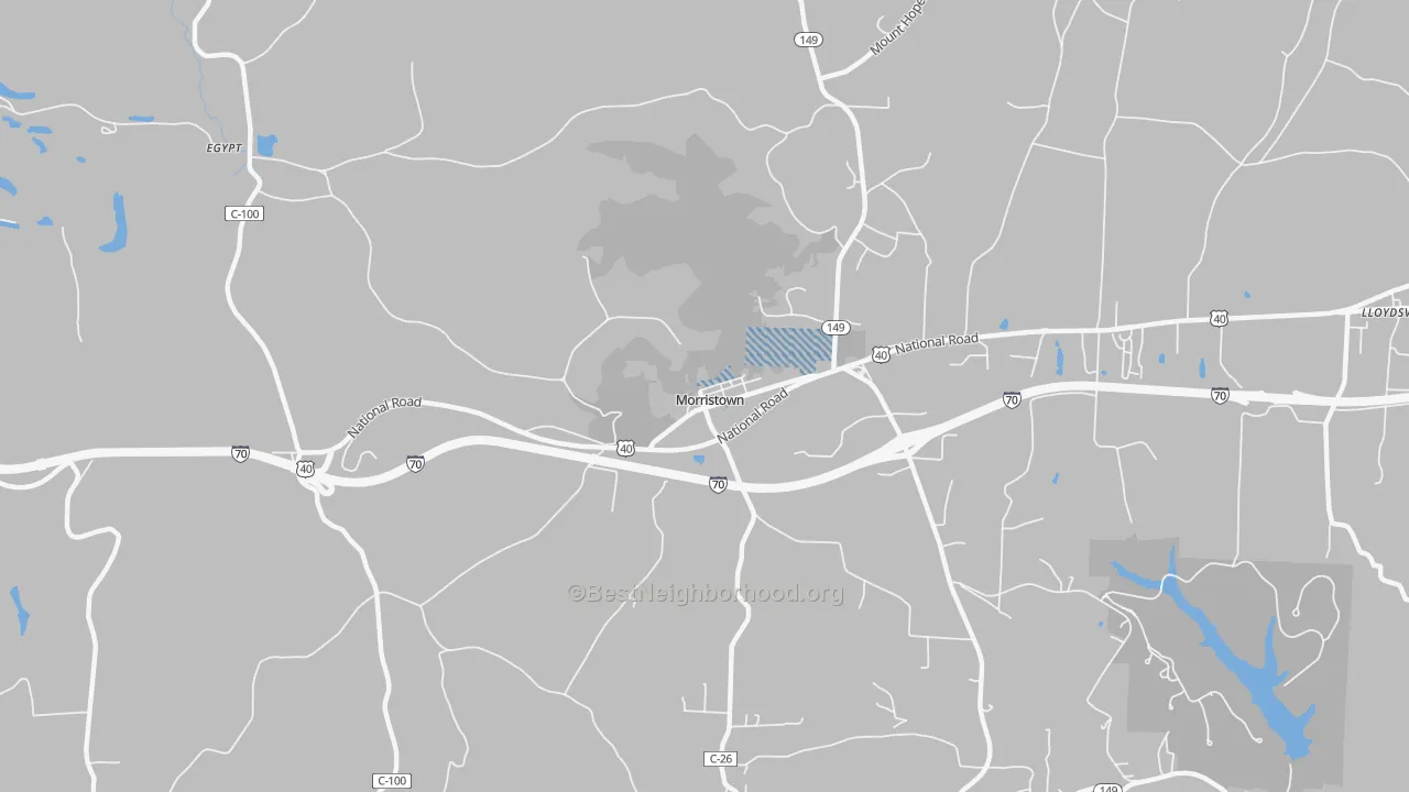 Transit Grade map of Morristown, OH