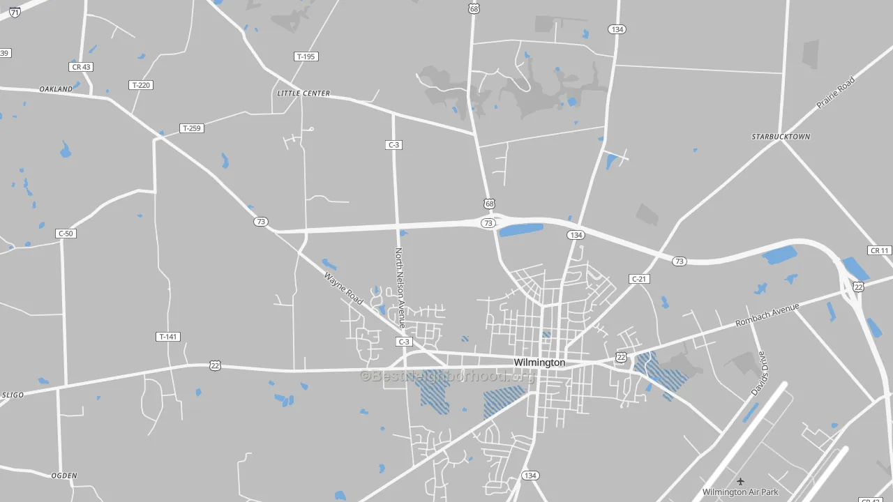 Transit Grade map of Morrisville, OH