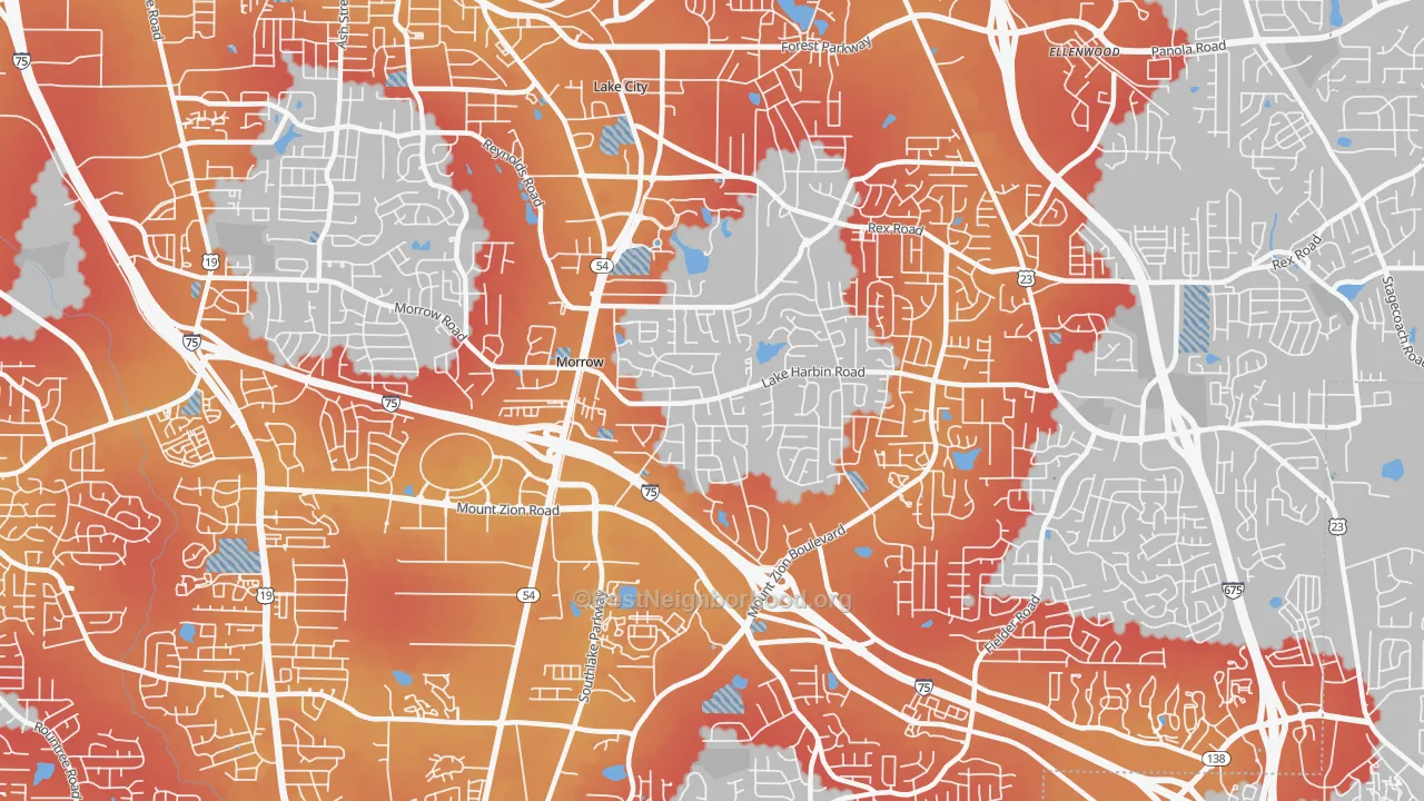 Transit Grade map of Morrow, GA
