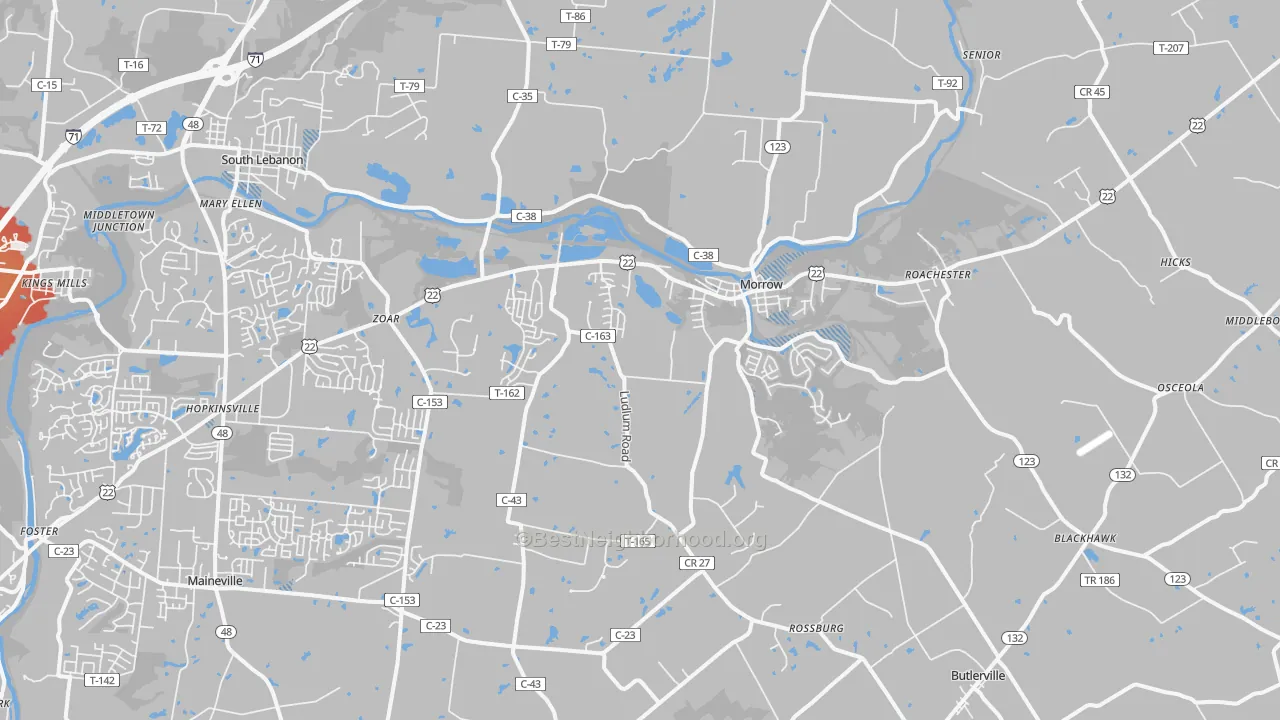 Transit Grade map of Morrow, OH