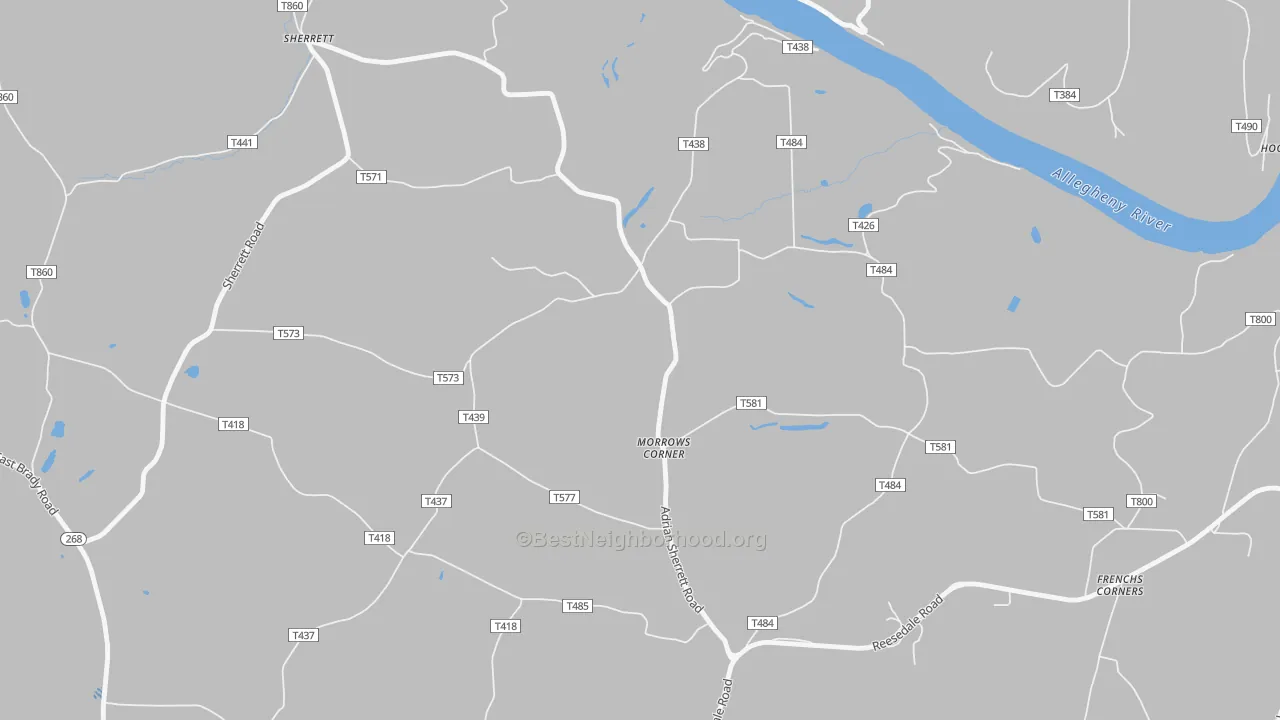 Transit Grade map of Morrows Corner, PA