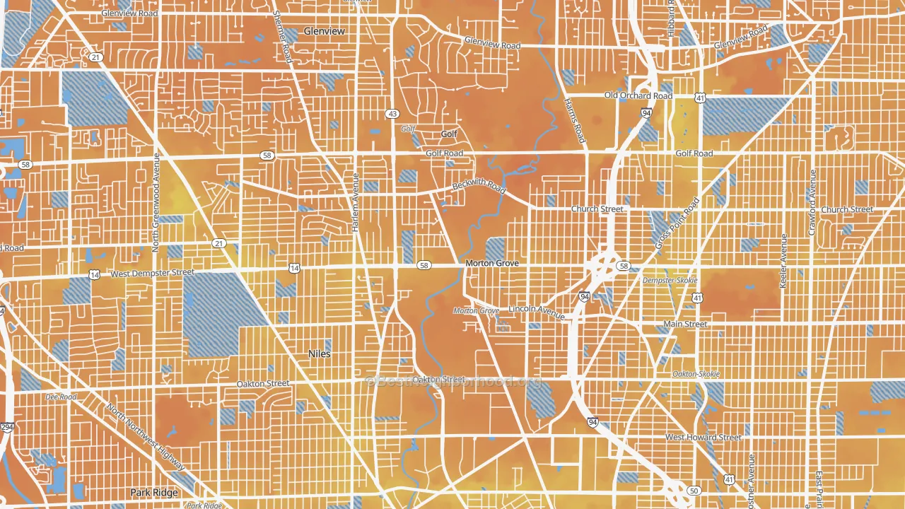 Transit Grade map of Morton Grove, IL