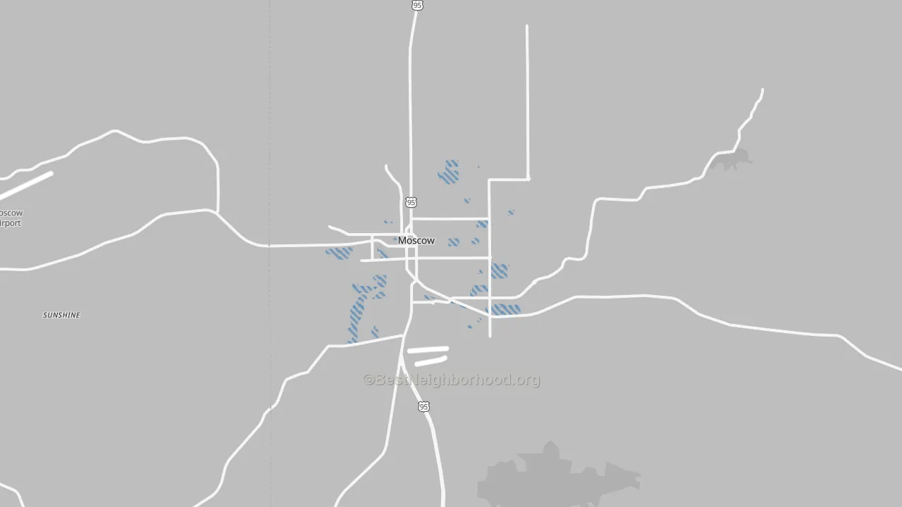 Transit Grade map of Moscow, ID
