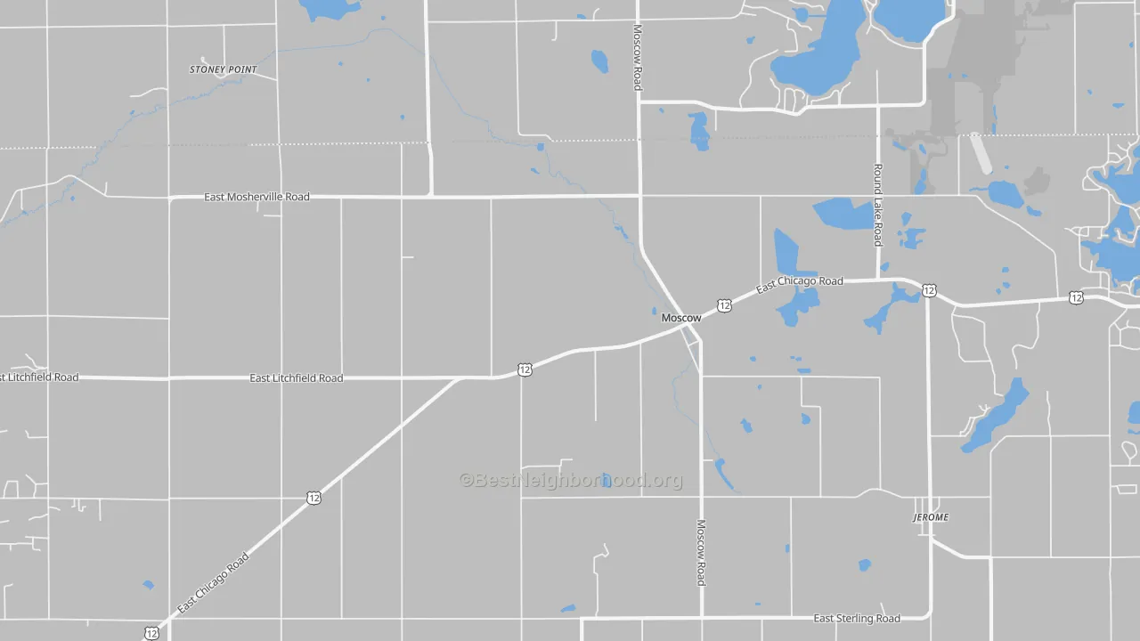 Transit Grade map of Moscow, MI