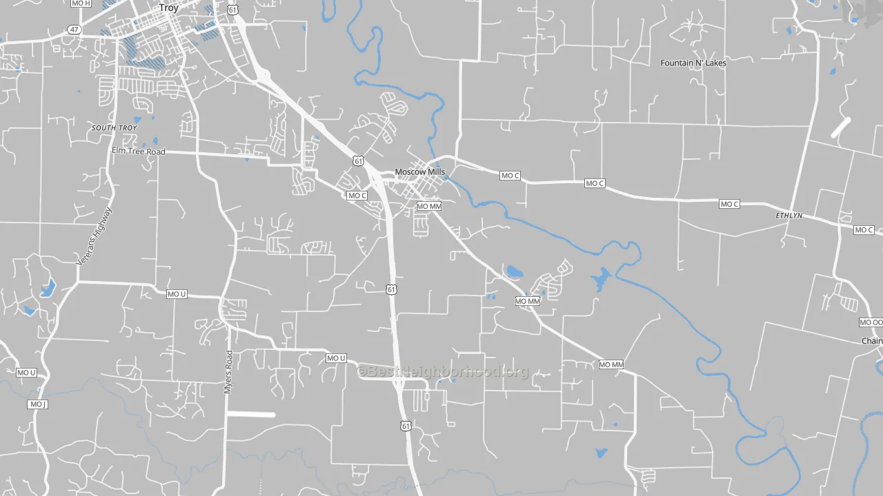 Transit Grade map of Moscow Mills, MO