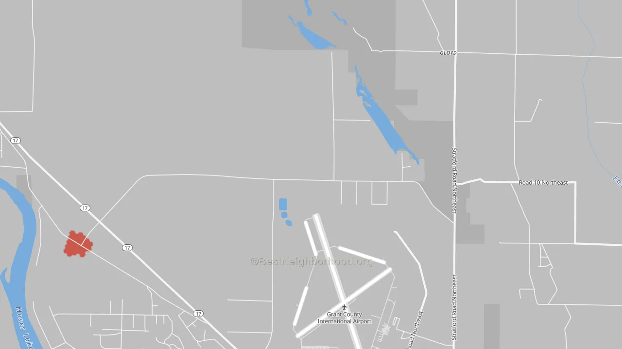 Transit Grade map of Moses Lake North, WA